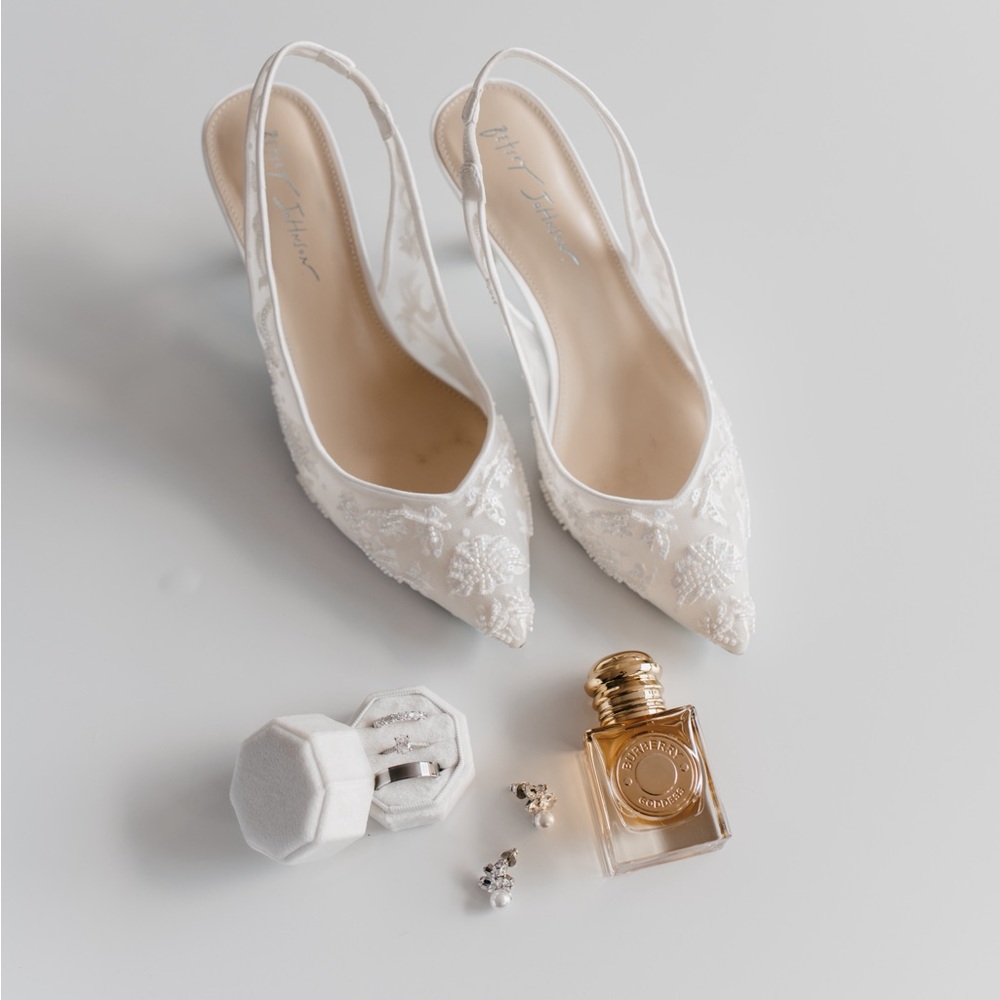 Betsey Johnson Nikki high heel wedding shoes ivory
